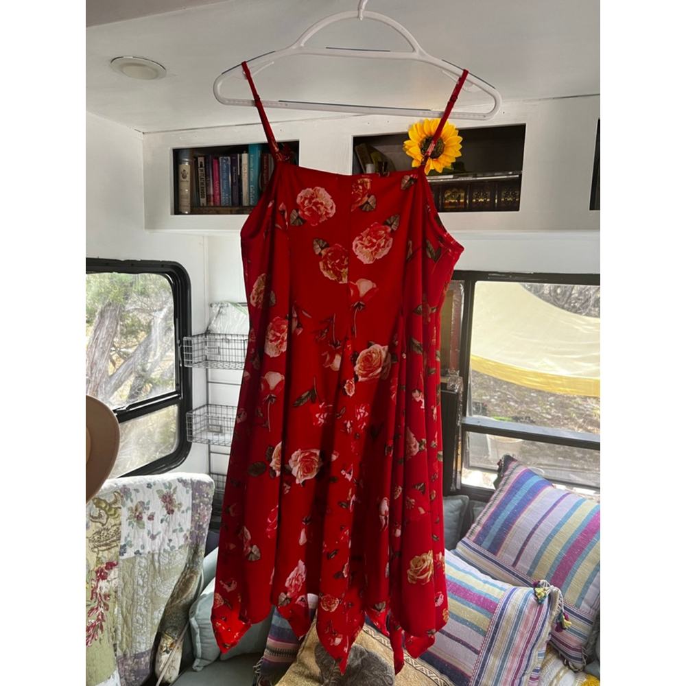 Women's Altar’d State Red Floral Dress M - Picture 2 of 7